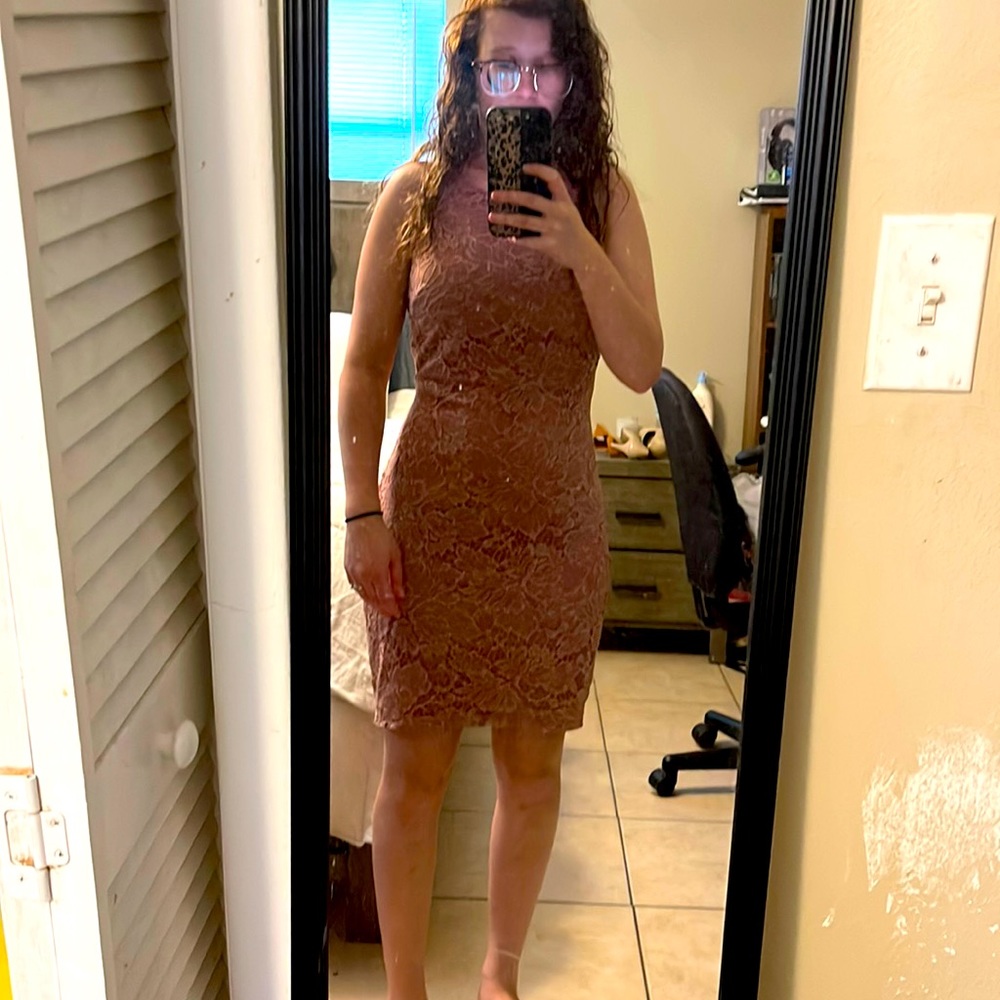 Mauve Dress with Keyhole Back